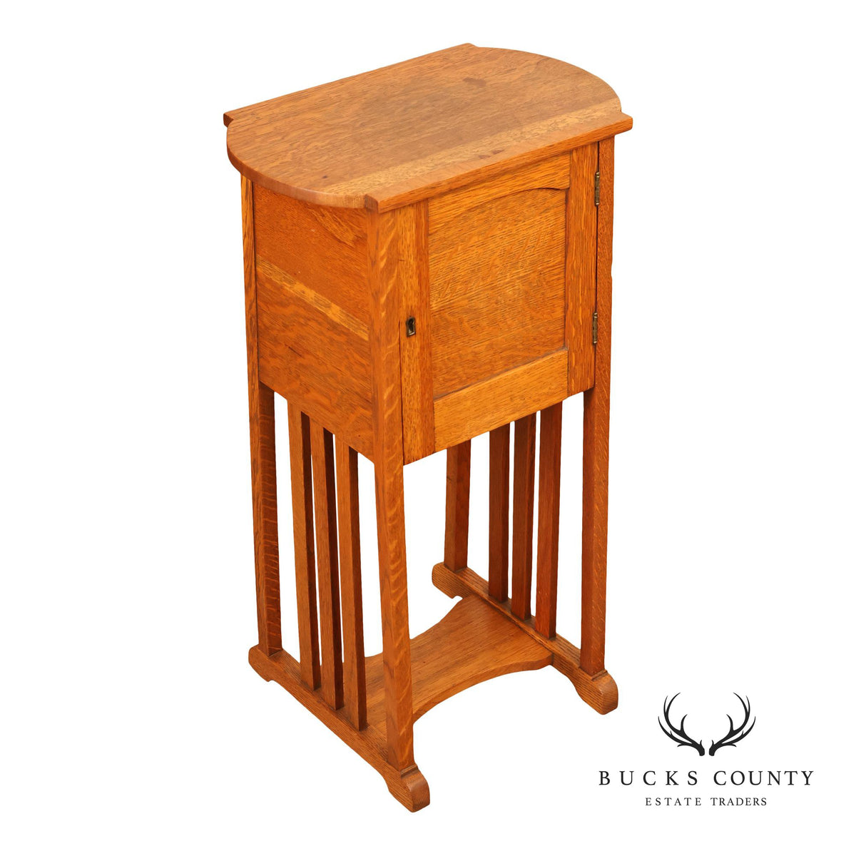Antique Arts And Crafts Oak Bedside Cabinet / Humidor