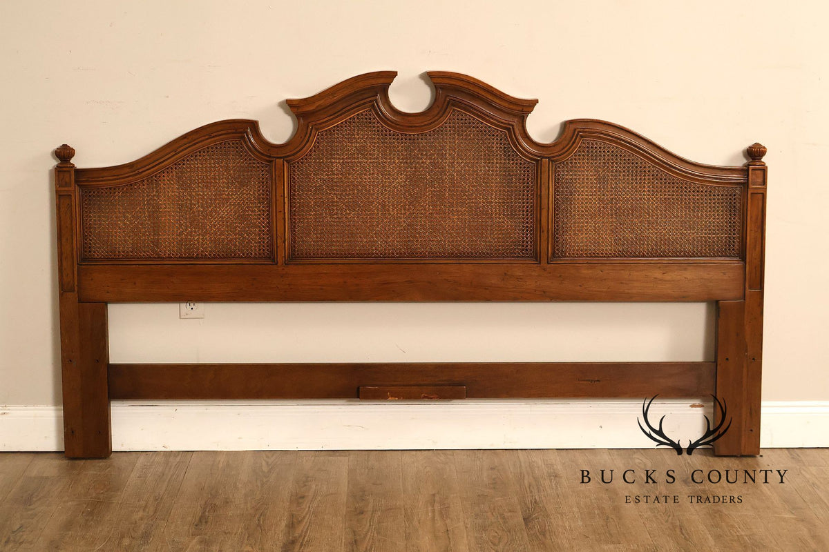 Henredon French Country Style King Size Caned Headboard