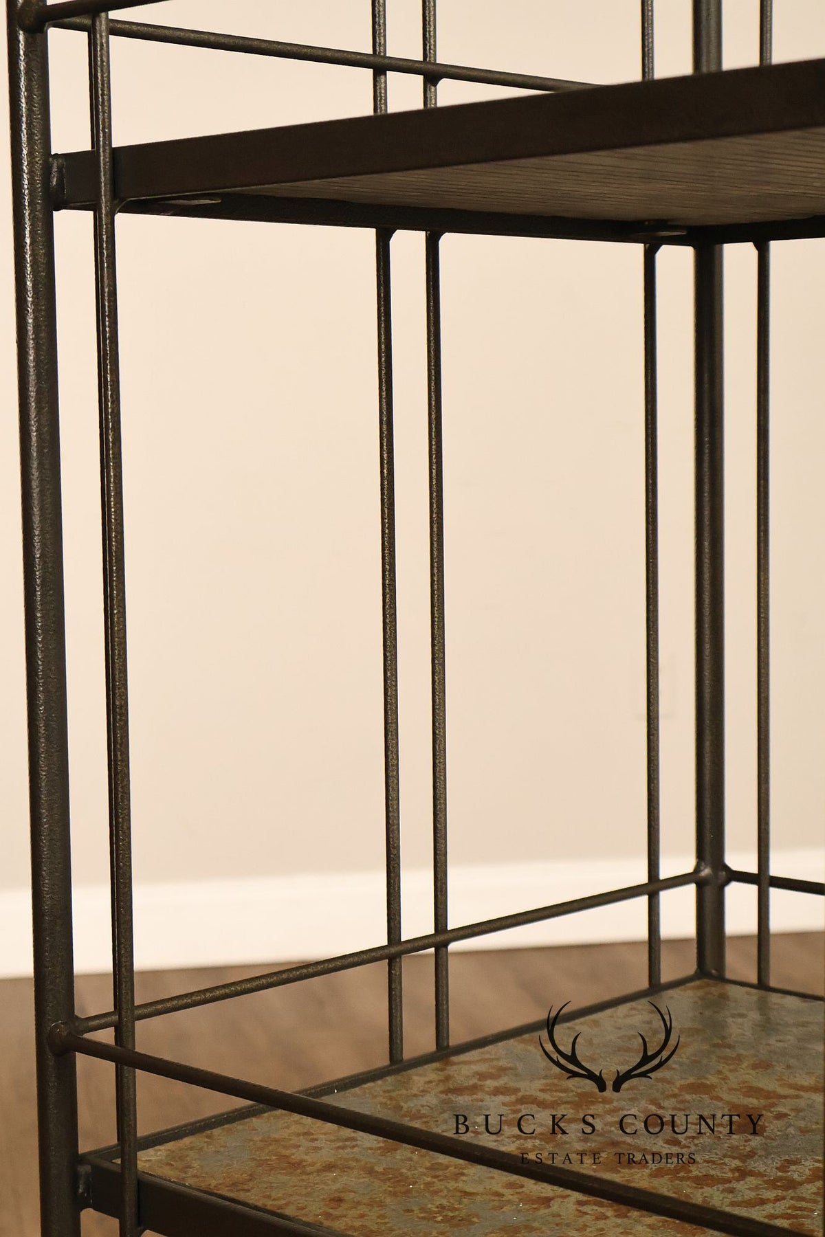 Charleston Forge Iron Etagere Four Tier Baker's Rack With Slate Shelves