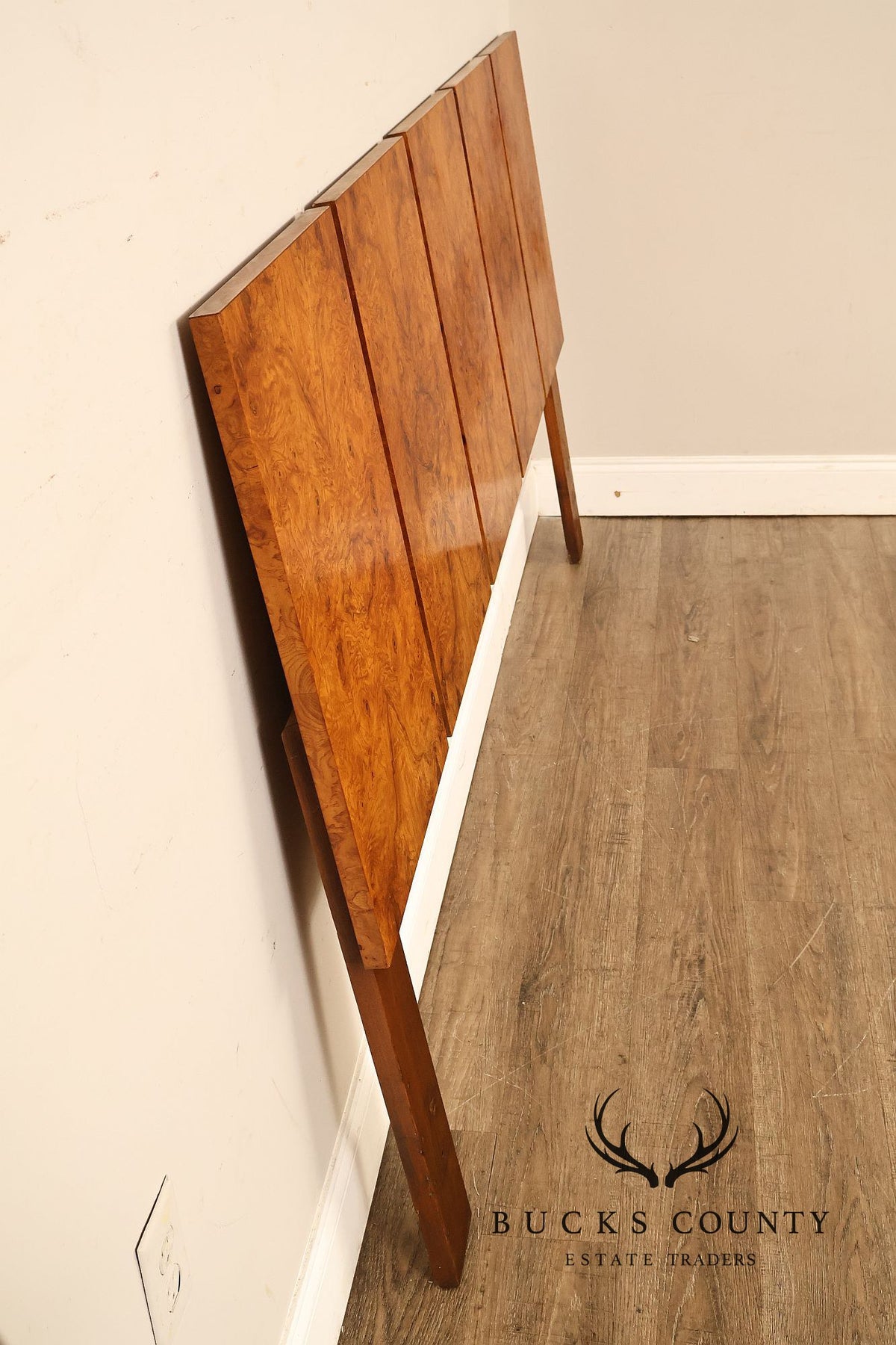 Lane Furniture Alpha Collection Mid Century Modern Burl Wood King Size Headboard
