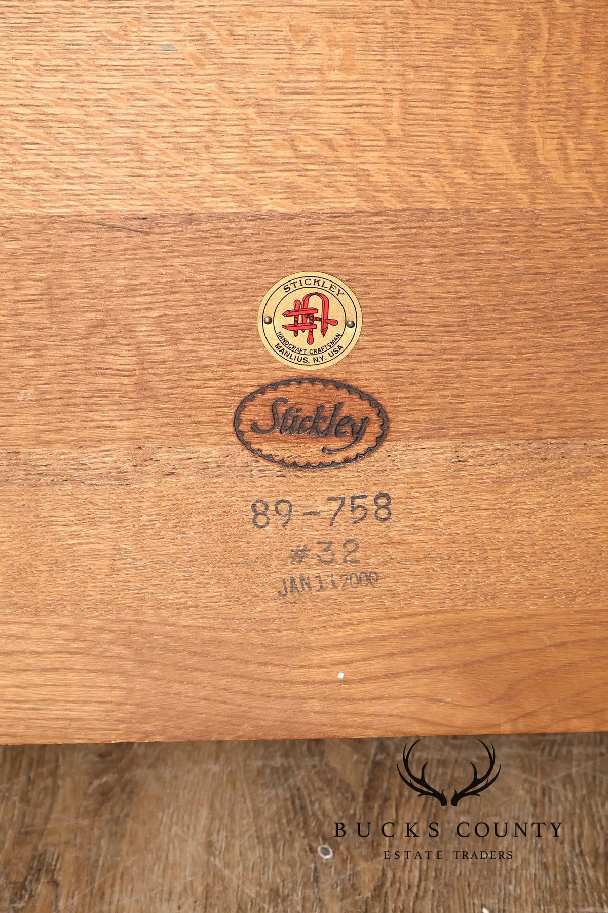 Stickley Mission Collection Oak Tile Top Coffee Table