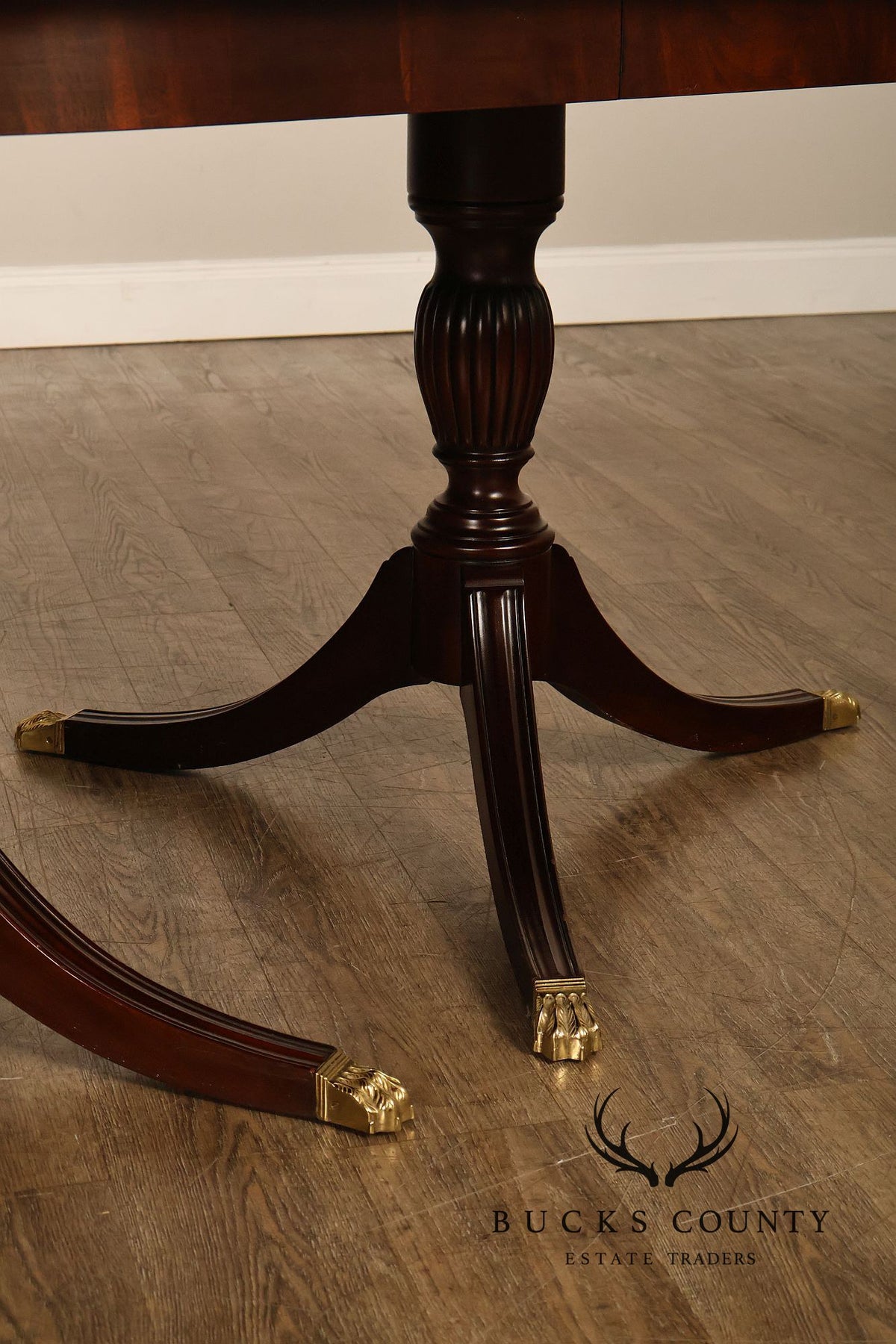 Henkel Harris Regency Style Mahogany Double Pedestal Dining Table