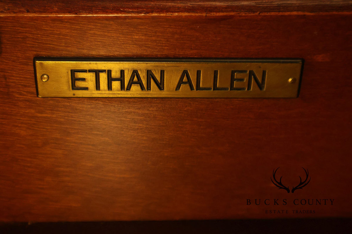 Ethan Allen Adam Style Pair of Painted Demilune Chests