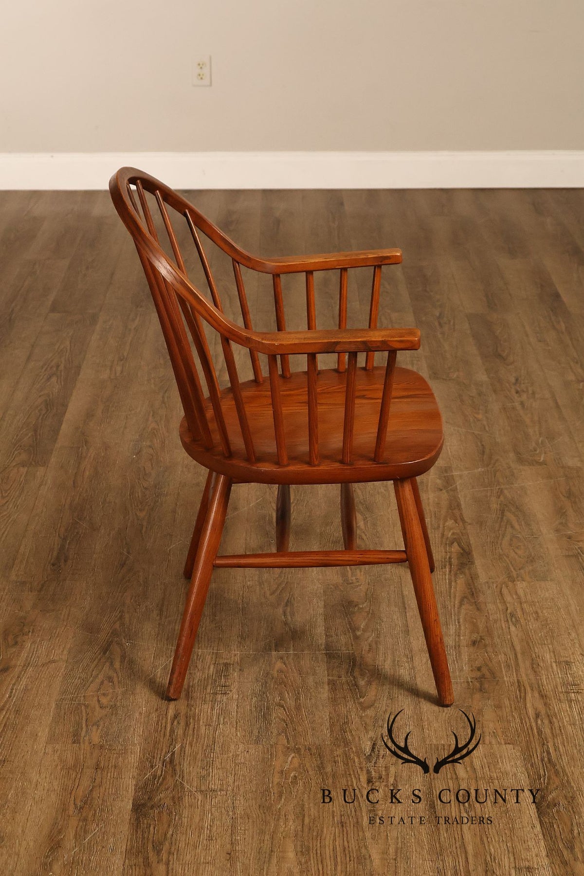Claude Bunyard Design Set Of Four Windsor Style Oak Armchairs