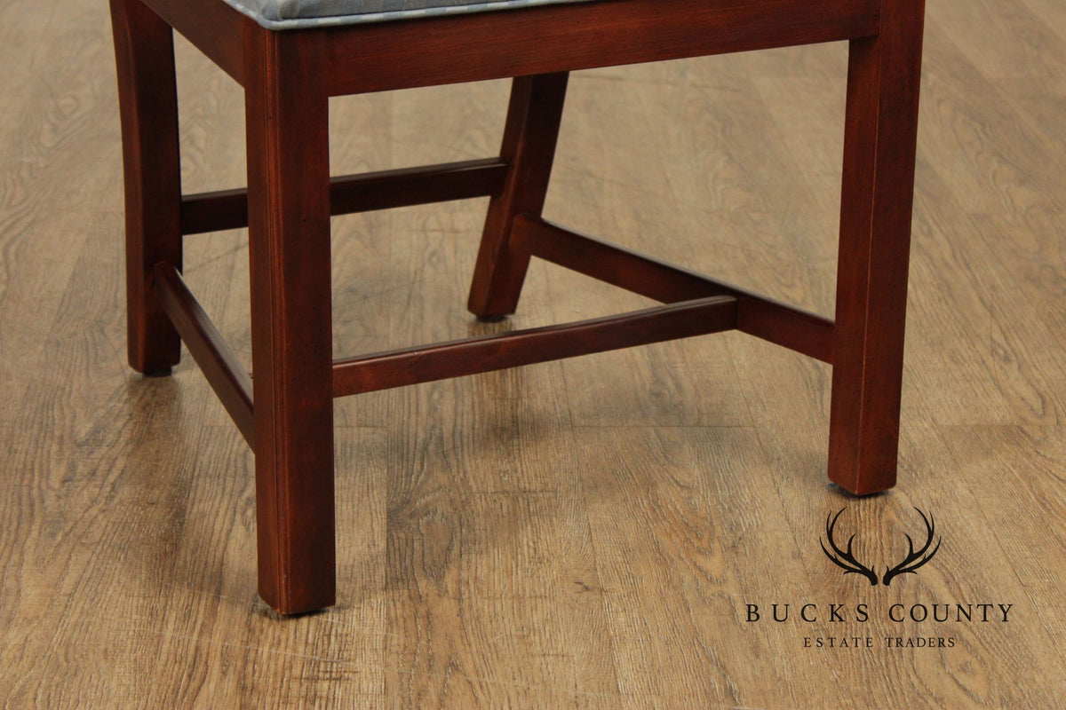 Drexel Heritage Chippendale Style Set Of Four Mahogany Ladder Back Dining Chairs