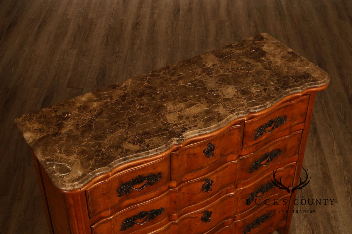 Century Furniture French Provincial Style Marble Top Chest