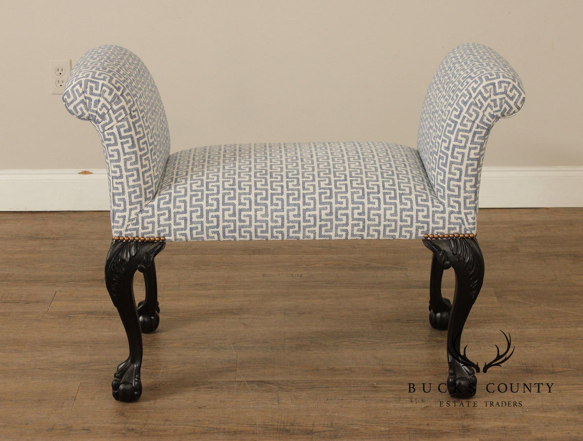 Chippendale Style Ball and Claw Foot Window Seat