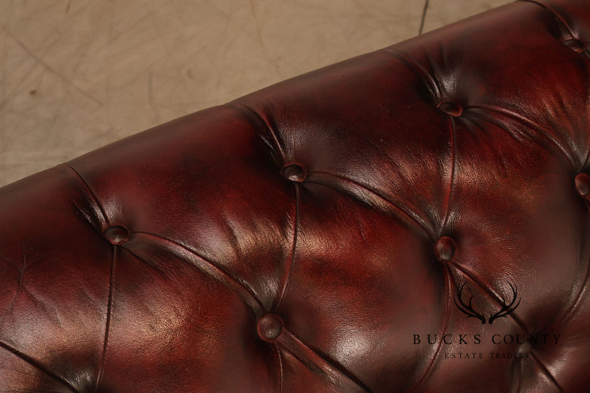 Chesterfield Style Oxford Red Tufted Leather Sofa