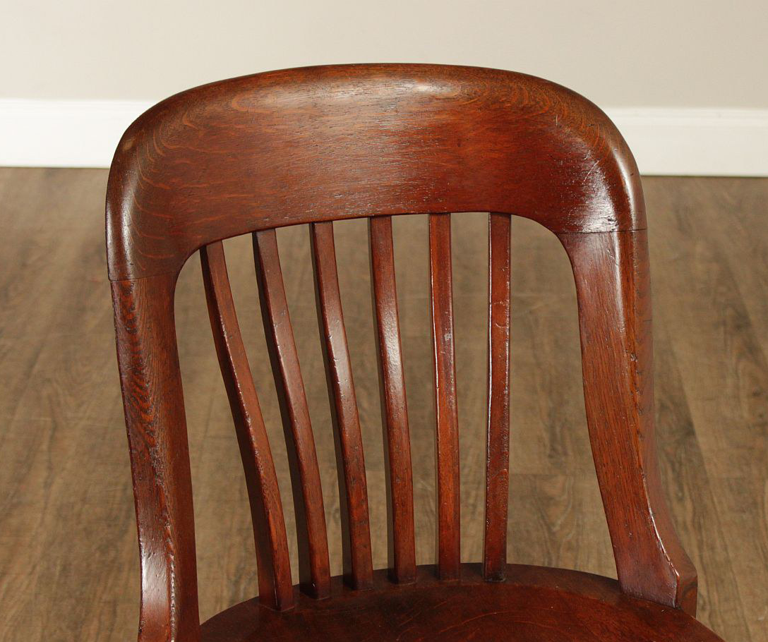B.L. Marble Chair Antique Oak Swivel Clerk or Drafting Chair