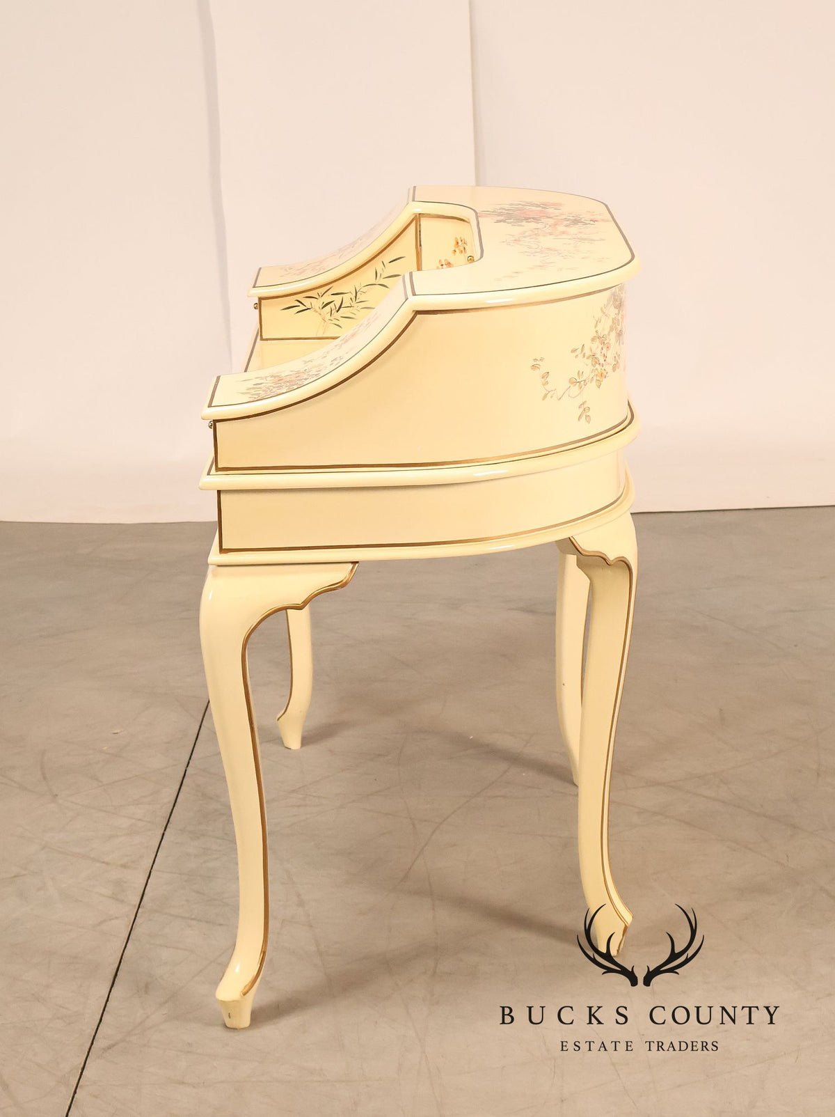 Chinoiserie Painted Carlton House Writing Desk With Chair