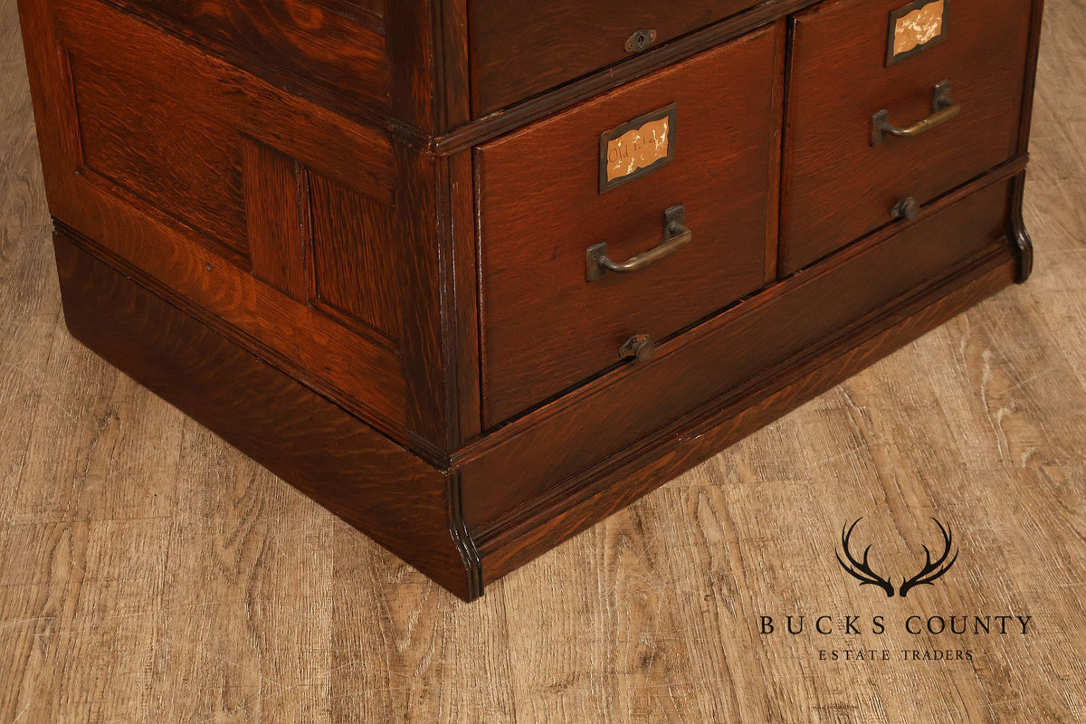 Yawman & Erbe Antique Oak Multi-Drawer File Cabinet