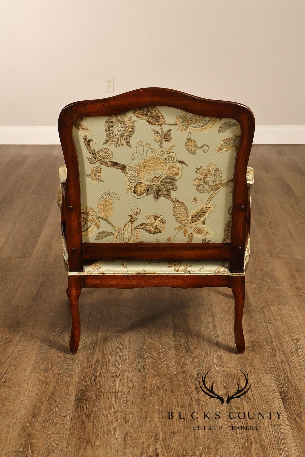 Louis XV Style Pair Of Bergere Upholstered Lounge Chairs