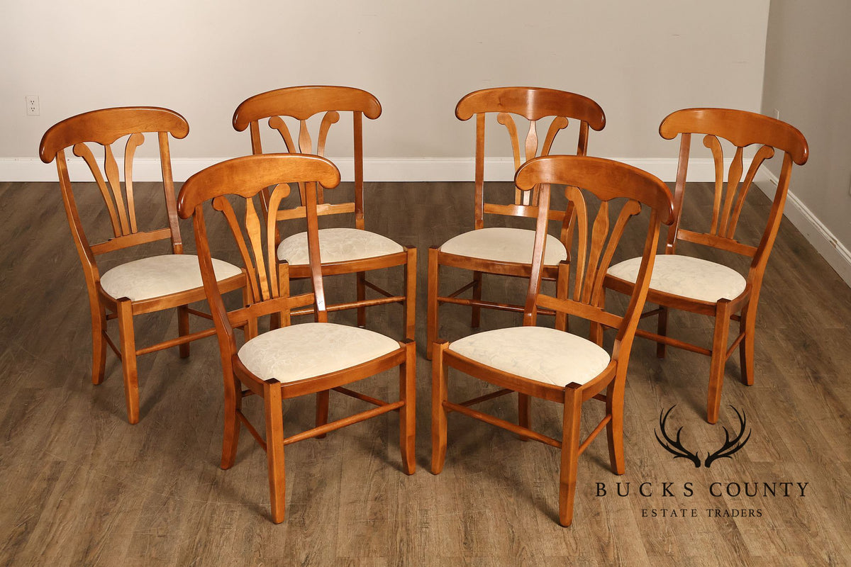 Nichols & Stone Set of 6 French Country Style Maple Dining Chairs