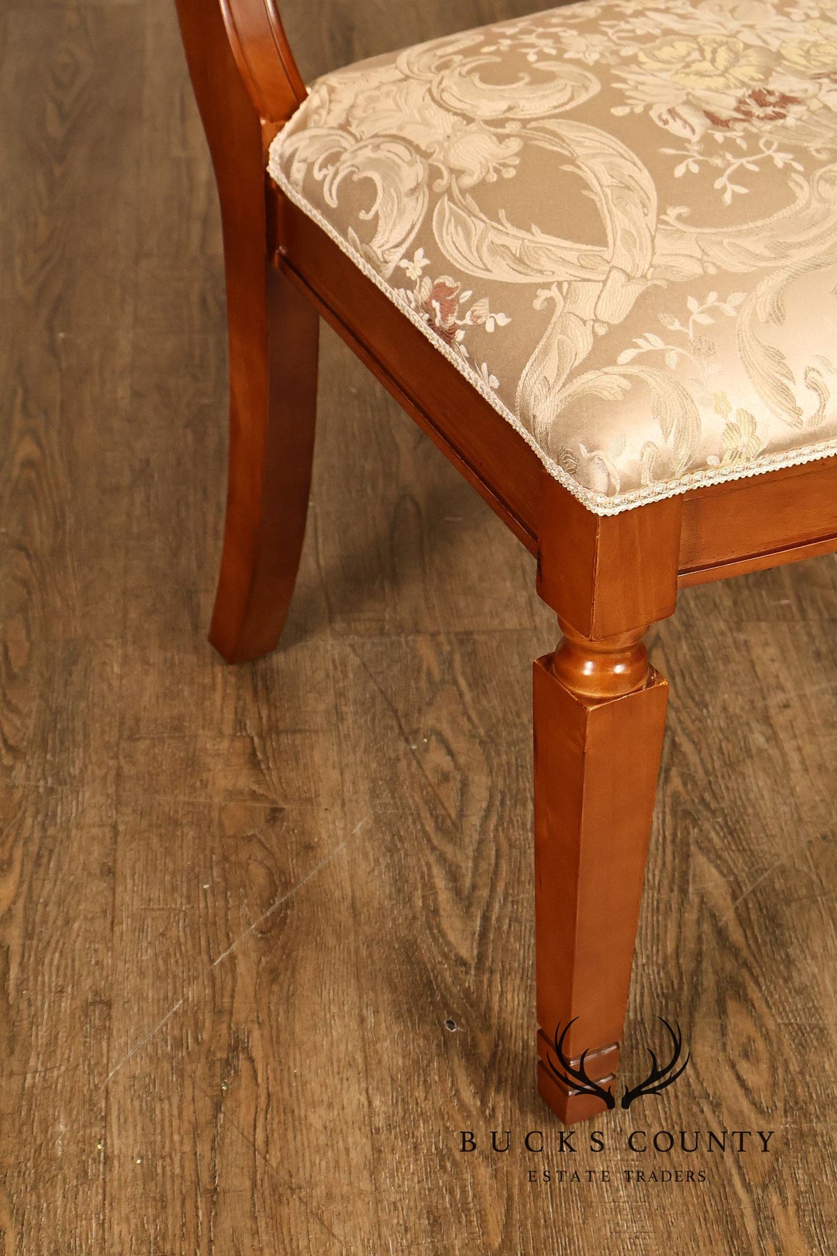 Empire Style Set Of Eight Upholstered Dining Chairs