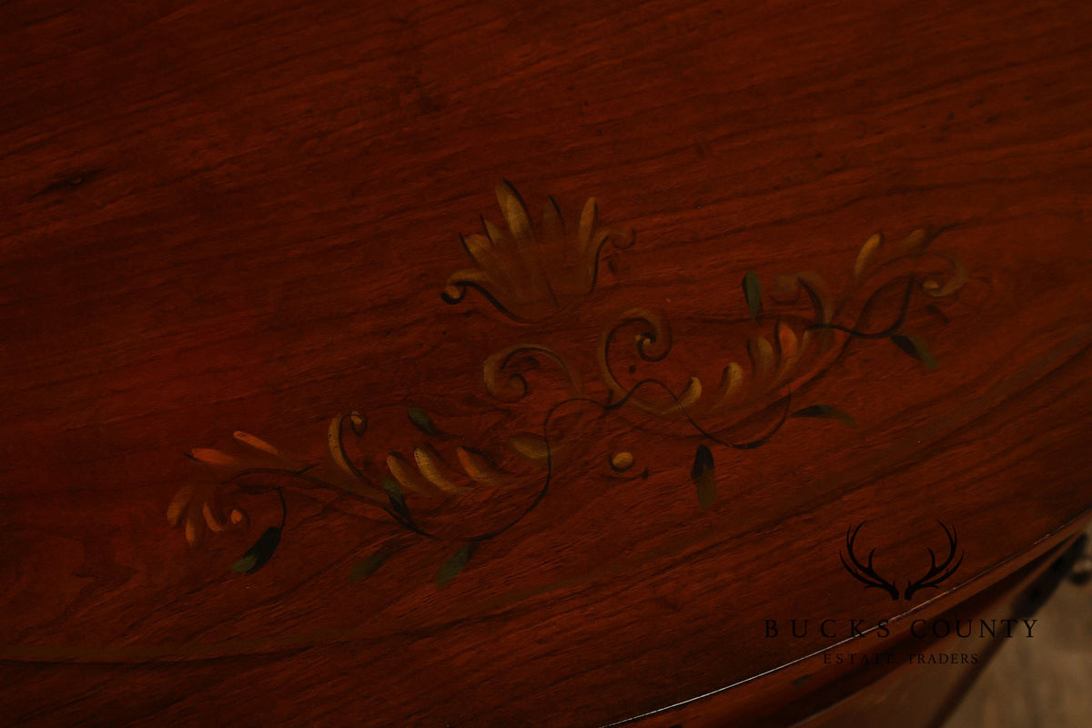 Ethan Allen Adam Style Pair of Painted Demilune Chests