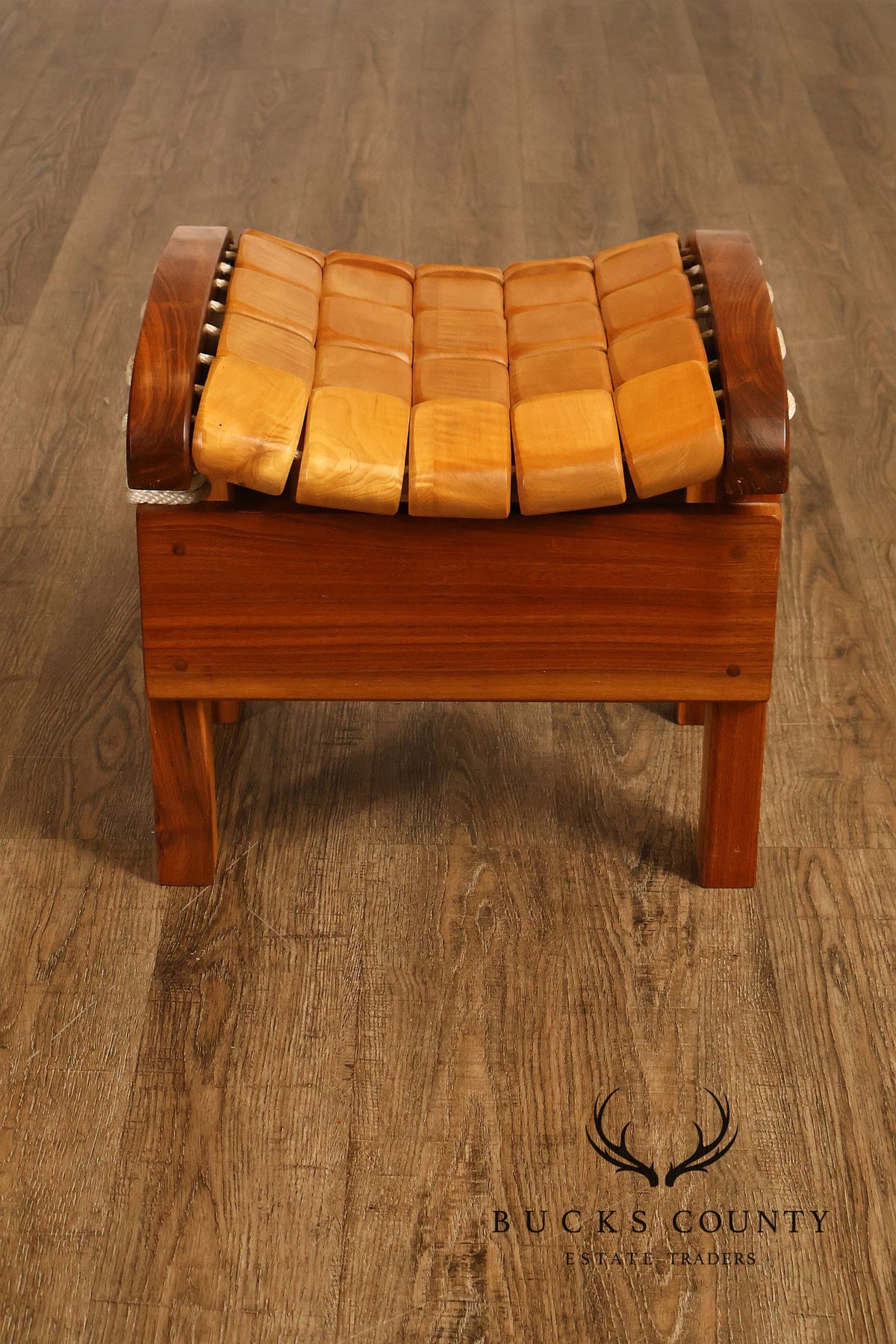 Gerry Grant Studio Crafted Walnut and Maple Rocker and Ottoman