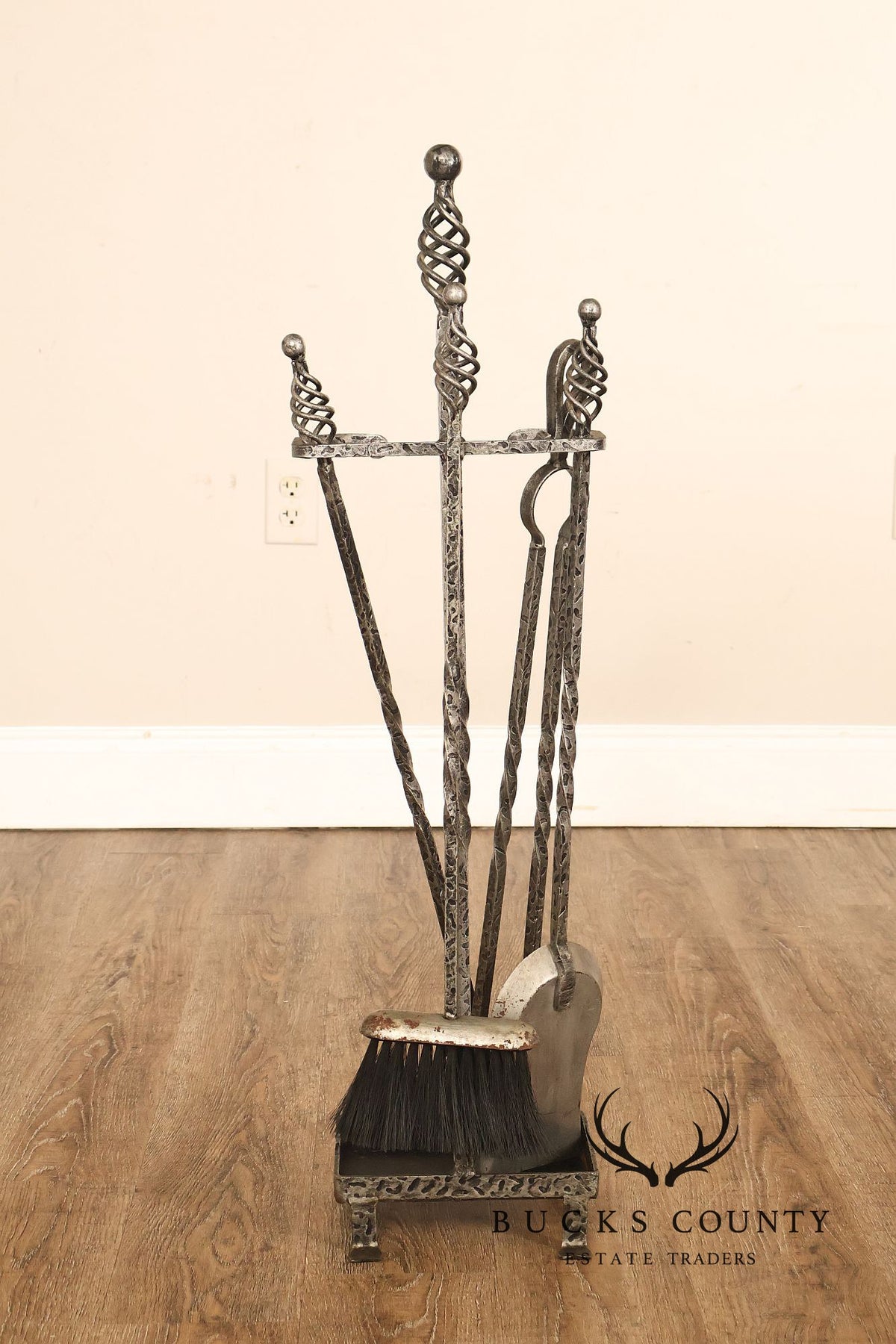 Wrought Iron Fireplace Five-Piece Tool Set