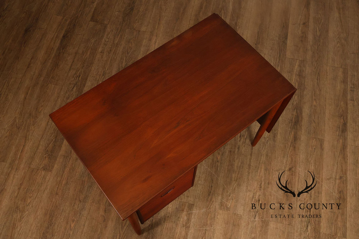 Arne Vodder Attributed Danish Modern Teak Drop Leaf Desk