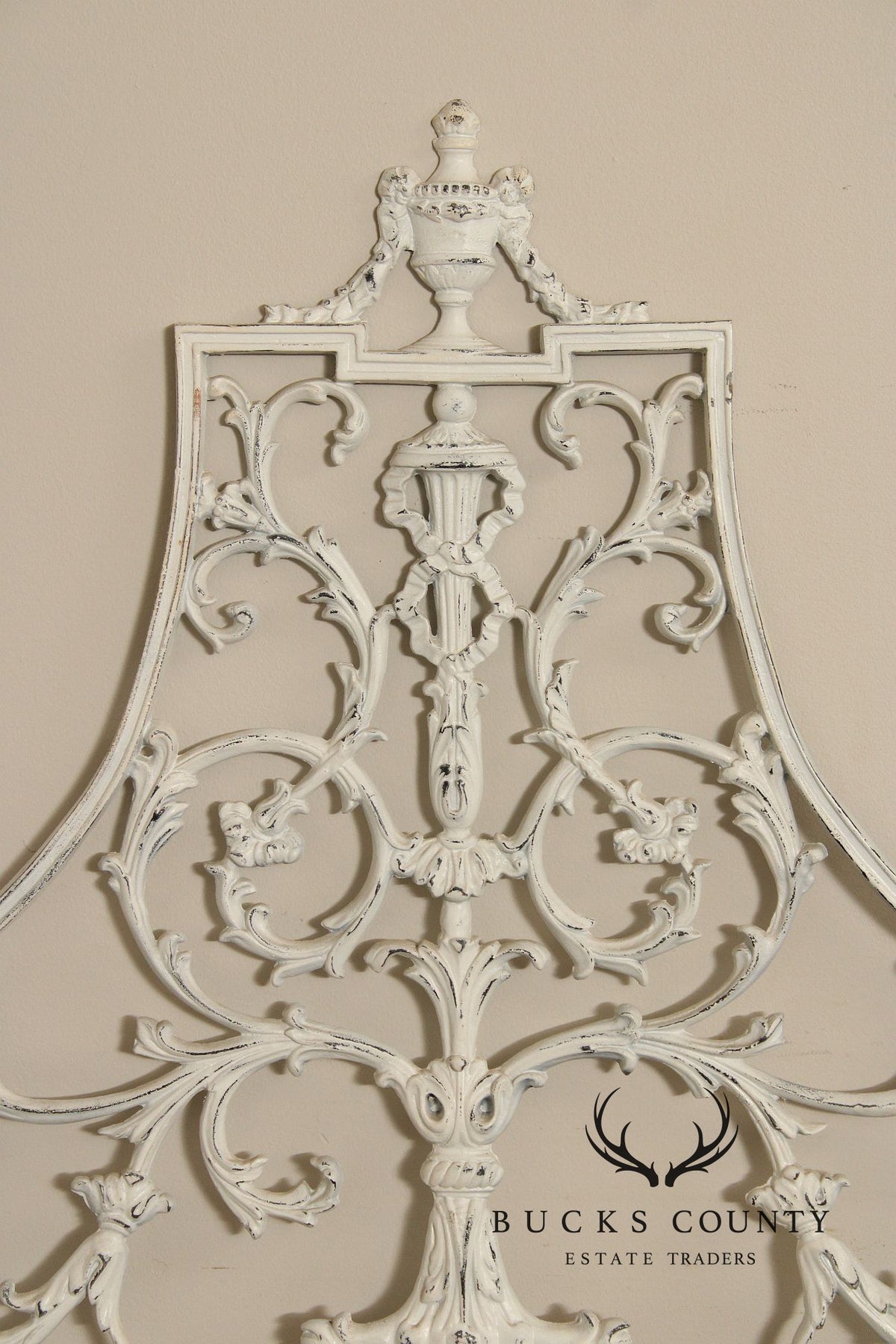 Rococo Style Ornate Metal King Headboard