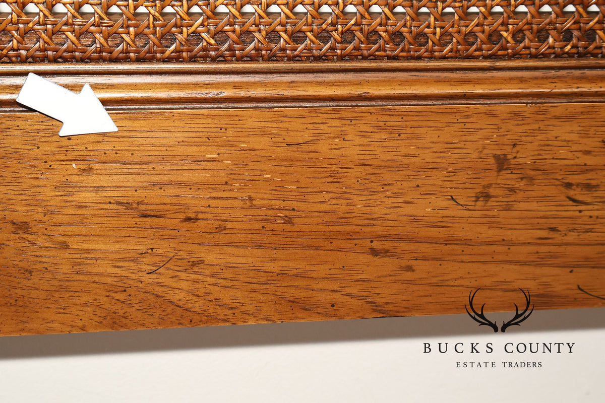 Henredon French Country Style King Size Caned Headboard
