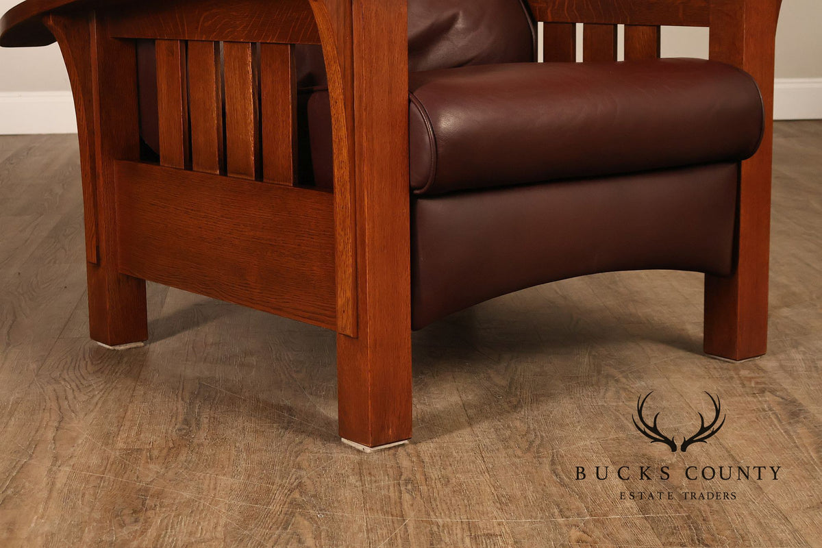 Stickley Mission Collection Pair Of Oak Bow Arm Morris Chair Recliners
