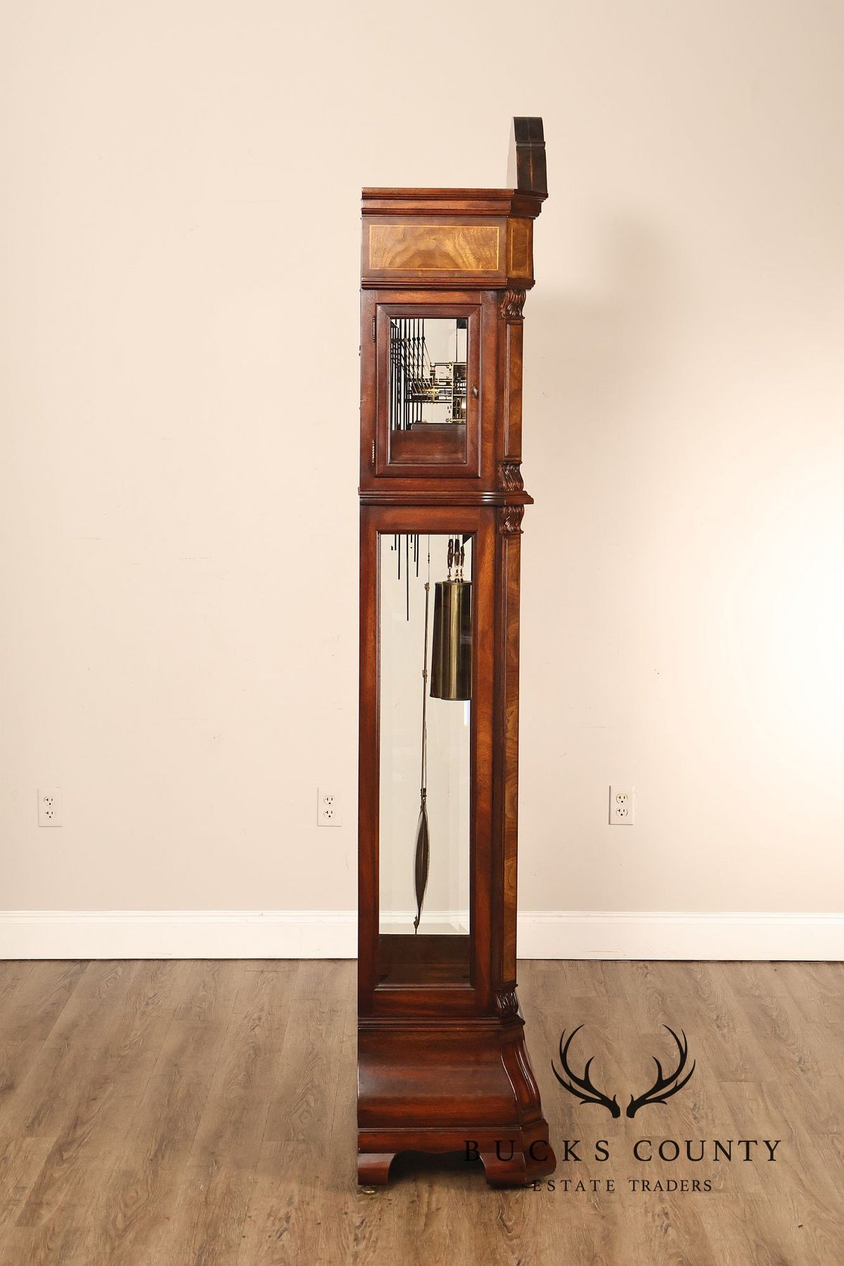 Sligh Mahogany Inlaid Grandfather Clock