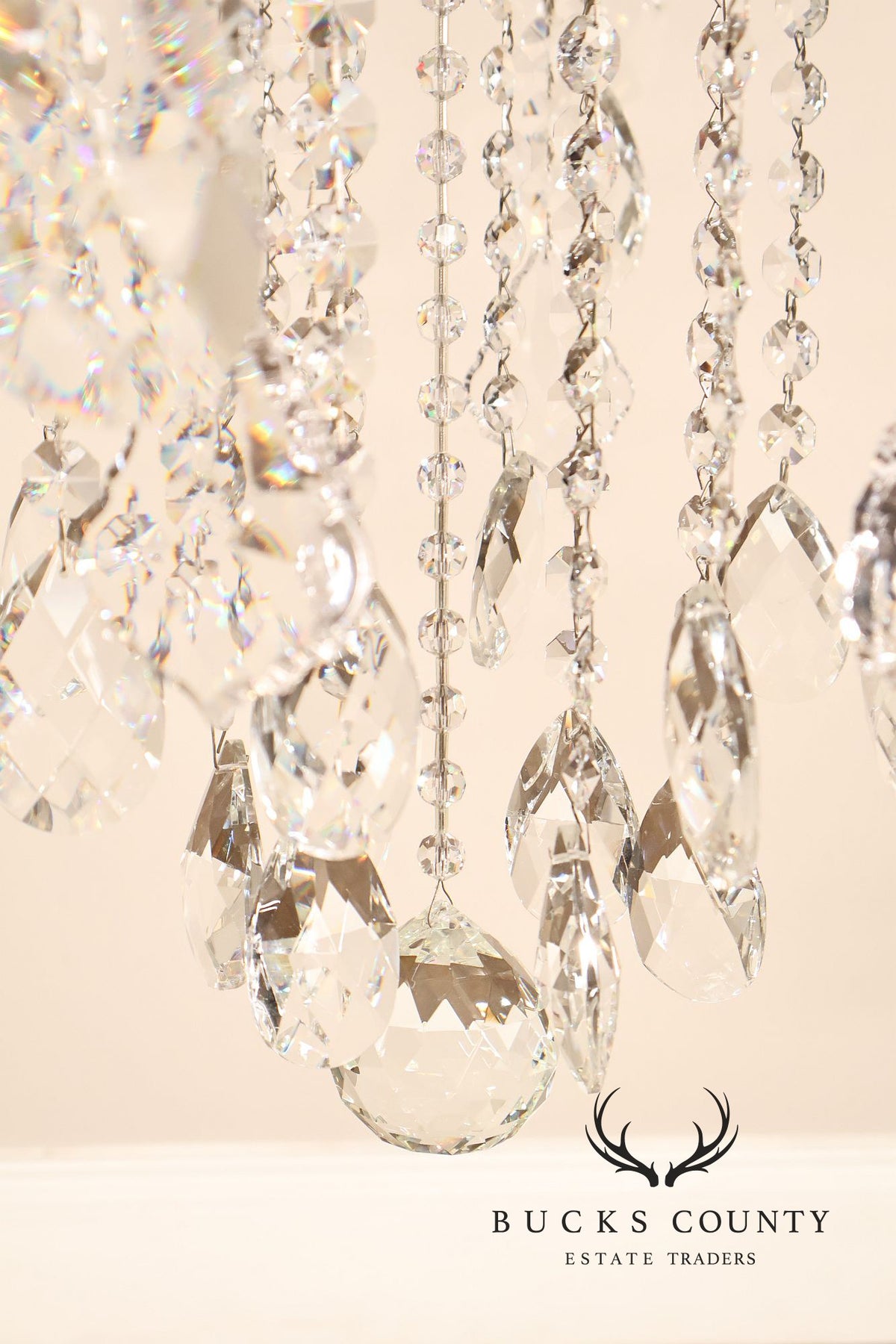 Schonbek Twenty-Light Crystal Two-Tier Polished Silver Chandelier