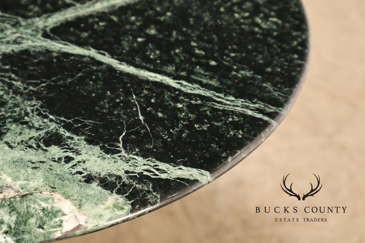 Knoll Saarinen Round Green Marble Tulip Side Table