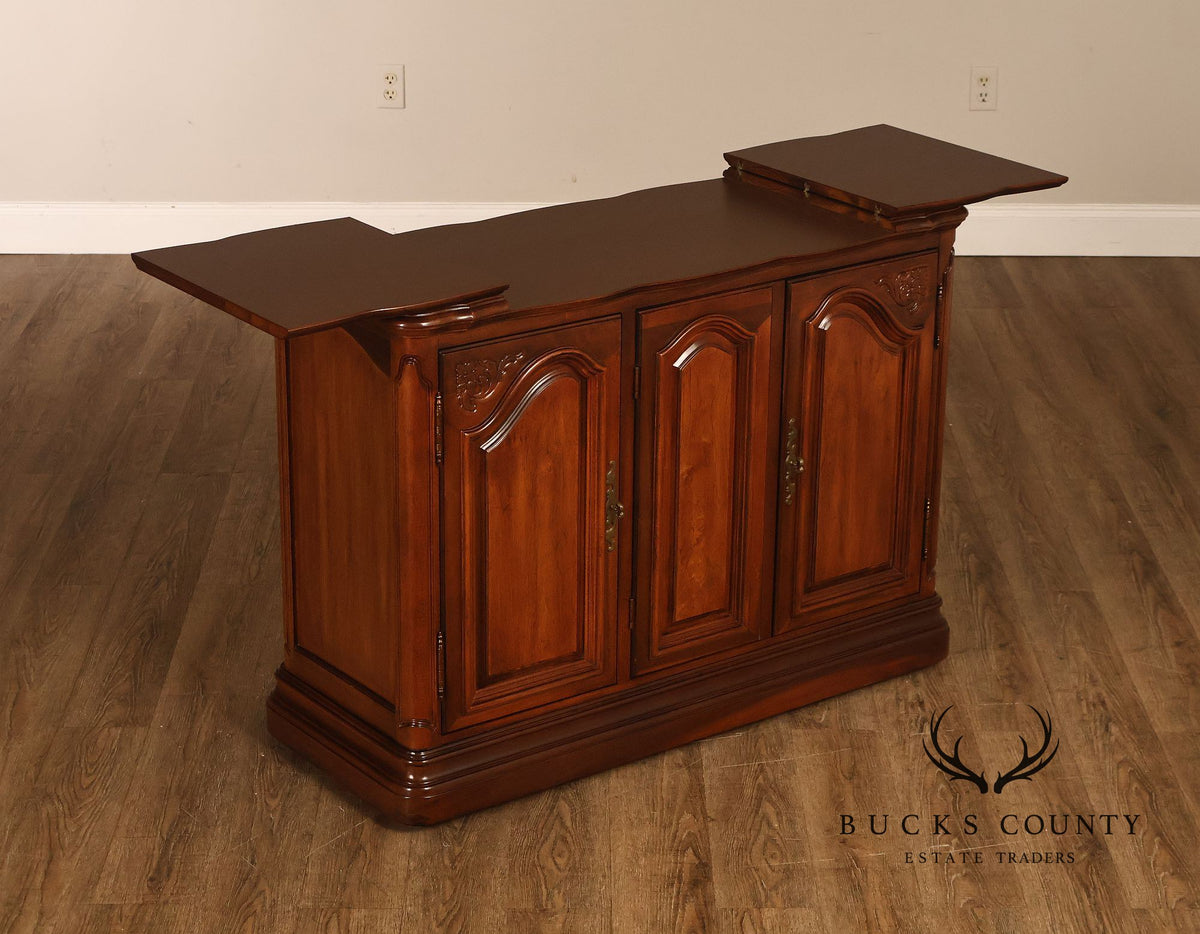 American Drew French Country Style Walnut Flip Top Server