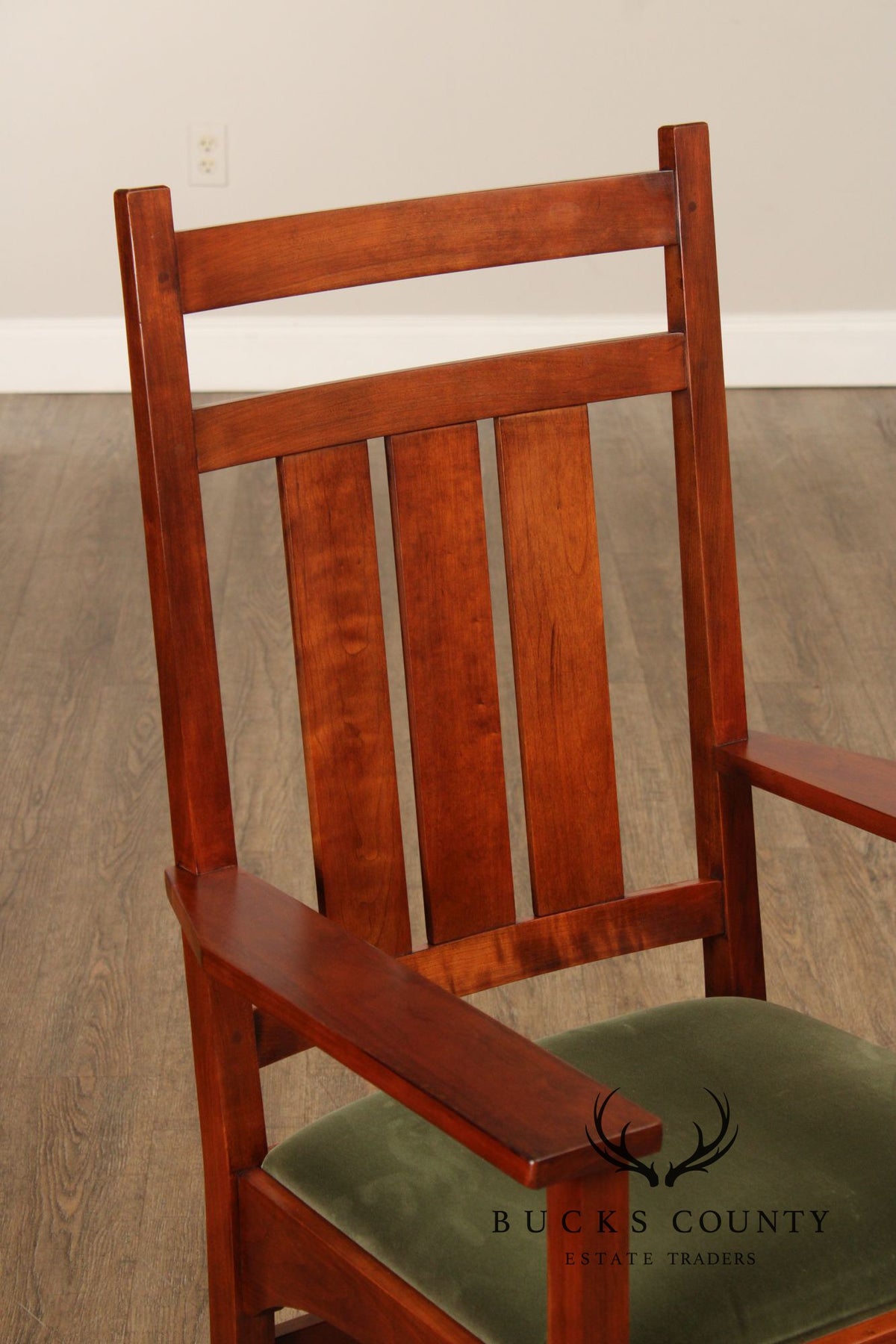 Stickley Mission Collection Set of Four Harvey Ellis Cherry Dining Armchairs