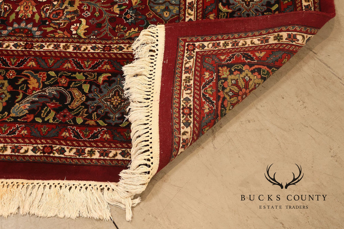 Hand Knotted Persian Style Wool Area Rug With Floral Medallion Design
