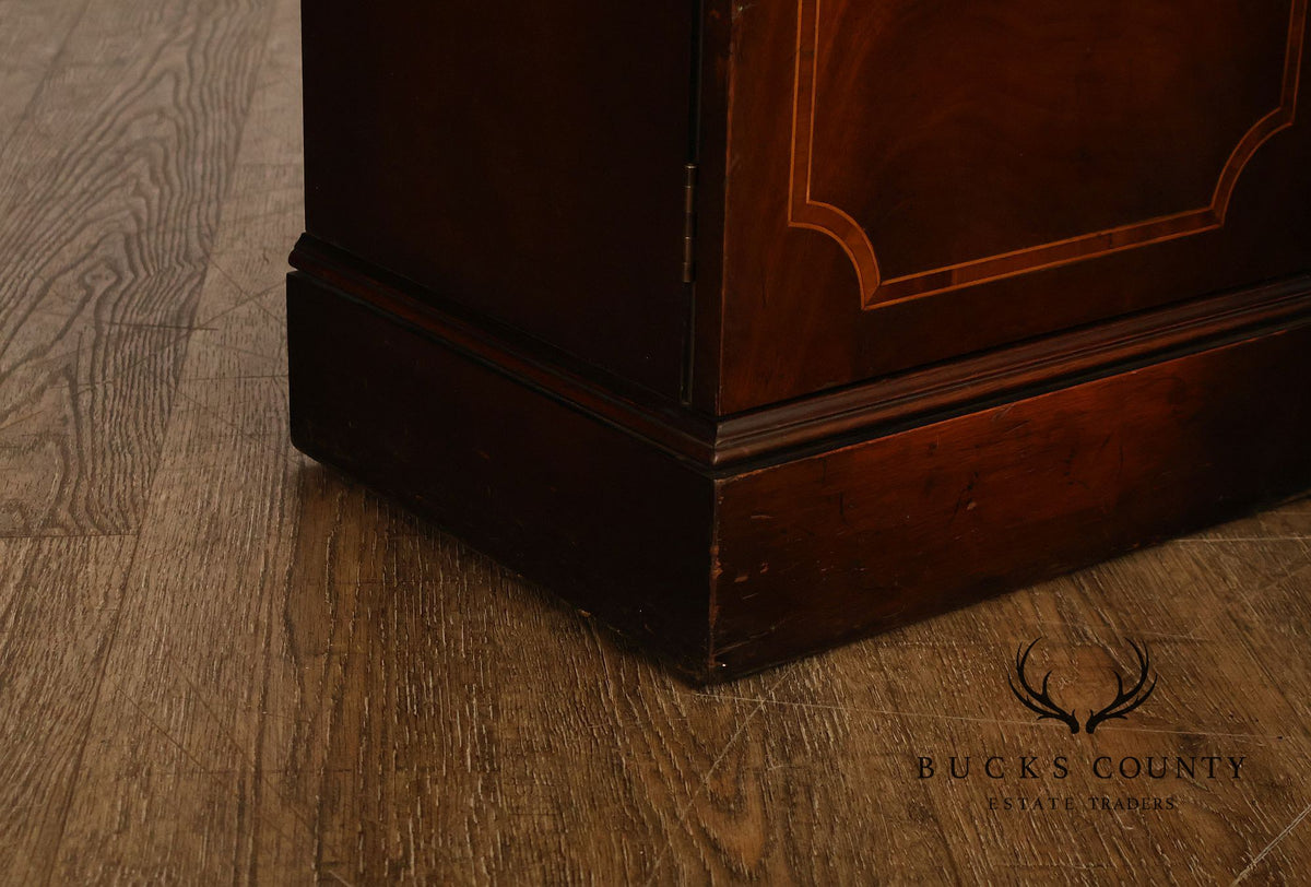 Georgian Style Mahogany Breakfront China Cabinet With Secretary Desk
