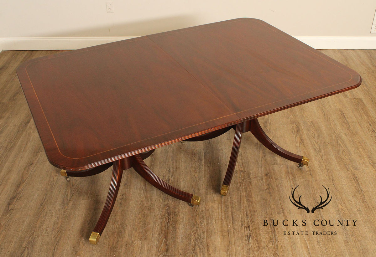 Baker Furniture Historic Charleston Collection Mahogany Pedestal Dining Table With Two Leaves