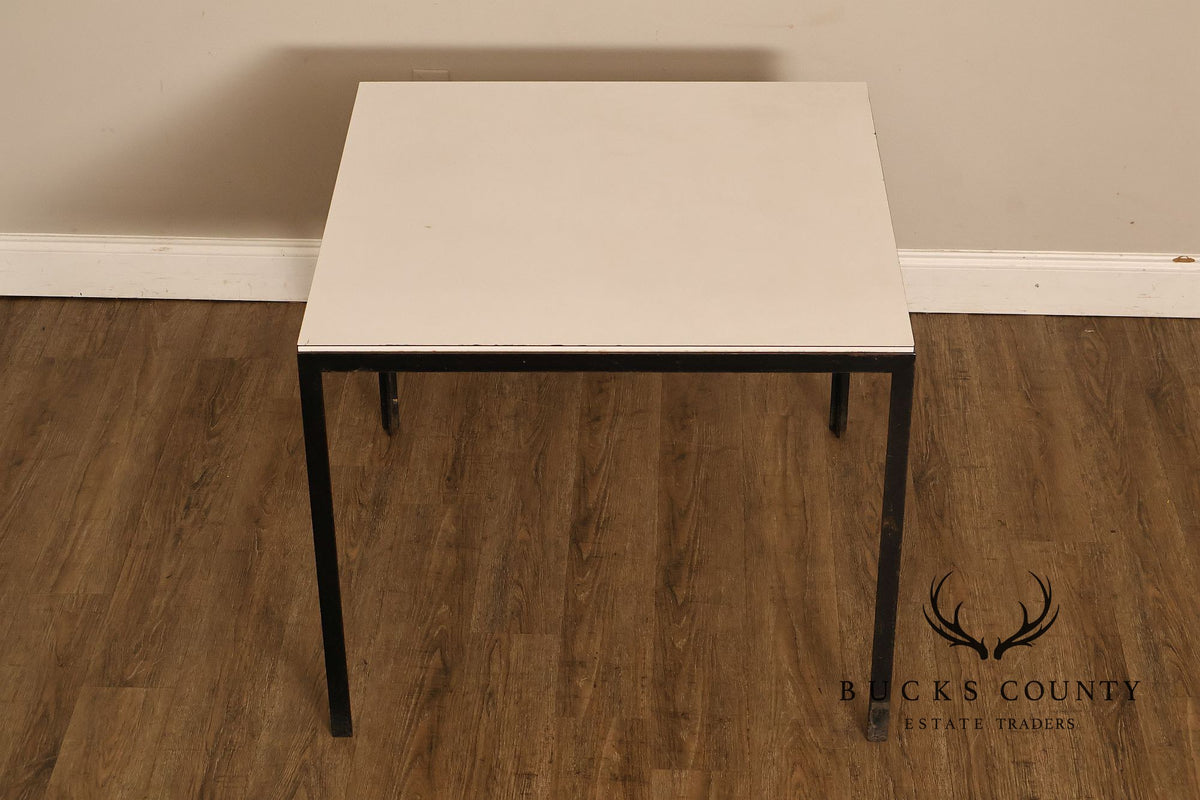 Vintage Knoll Associates Mid Century Modern White Laminate And Black Metal Dining Table