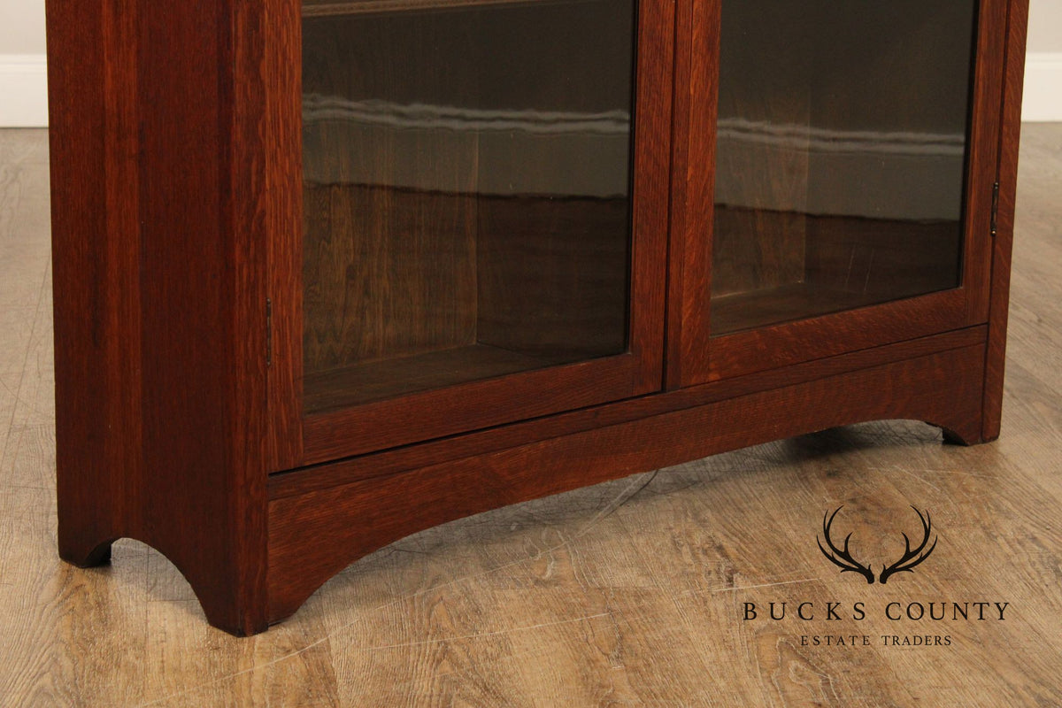 Antique Mission Oak Two-Door Bookcase
