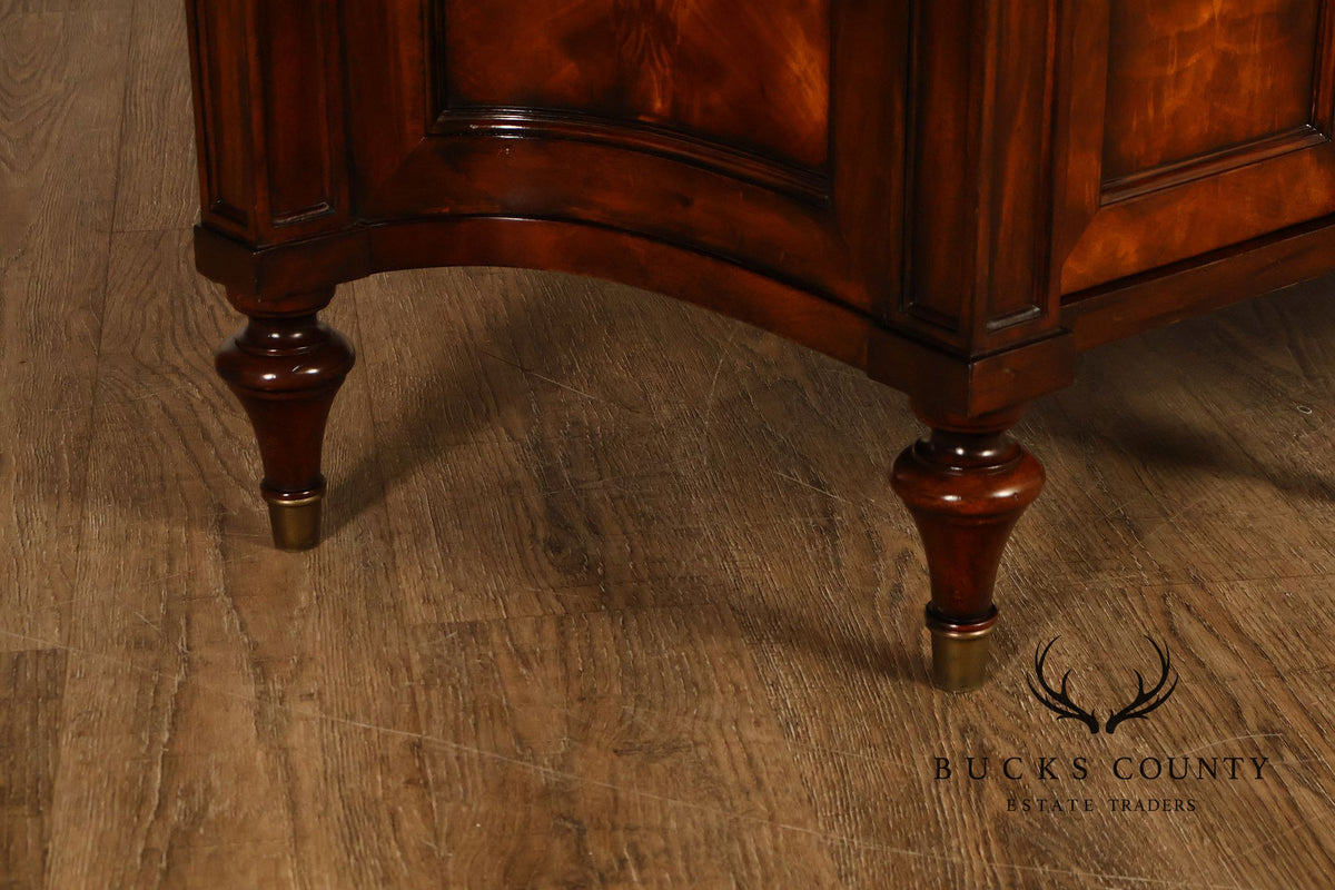 Theodore Alexander Replica Concave Mahogany And Burl Mahogany Sideboard Cabinet