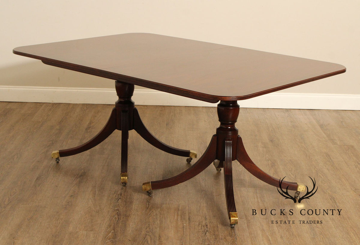 Baker Furniture Historic Charleston Collection Mahogany Pedestal Dining Table With Two Leaves
