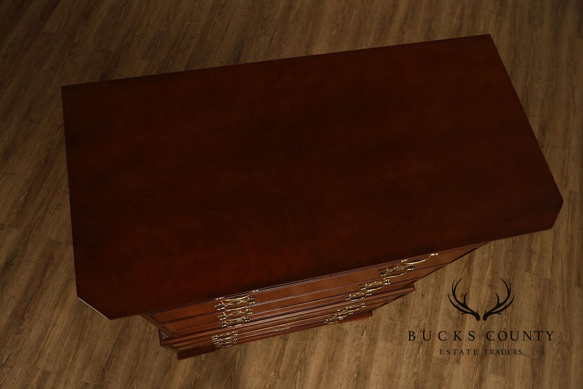 Baker Chippendale Style Mahogany Chest On Chest Highboy