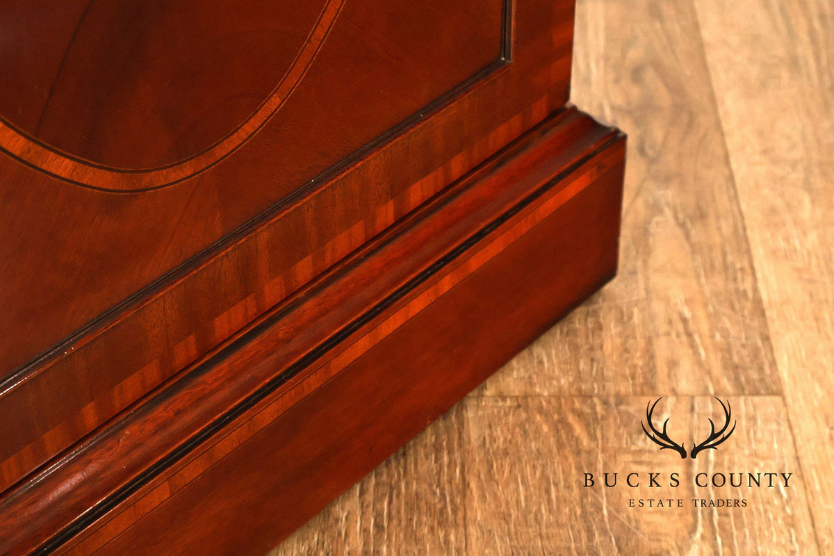 Hickory Chair Banded Mahogany Breakfront China Cabinet