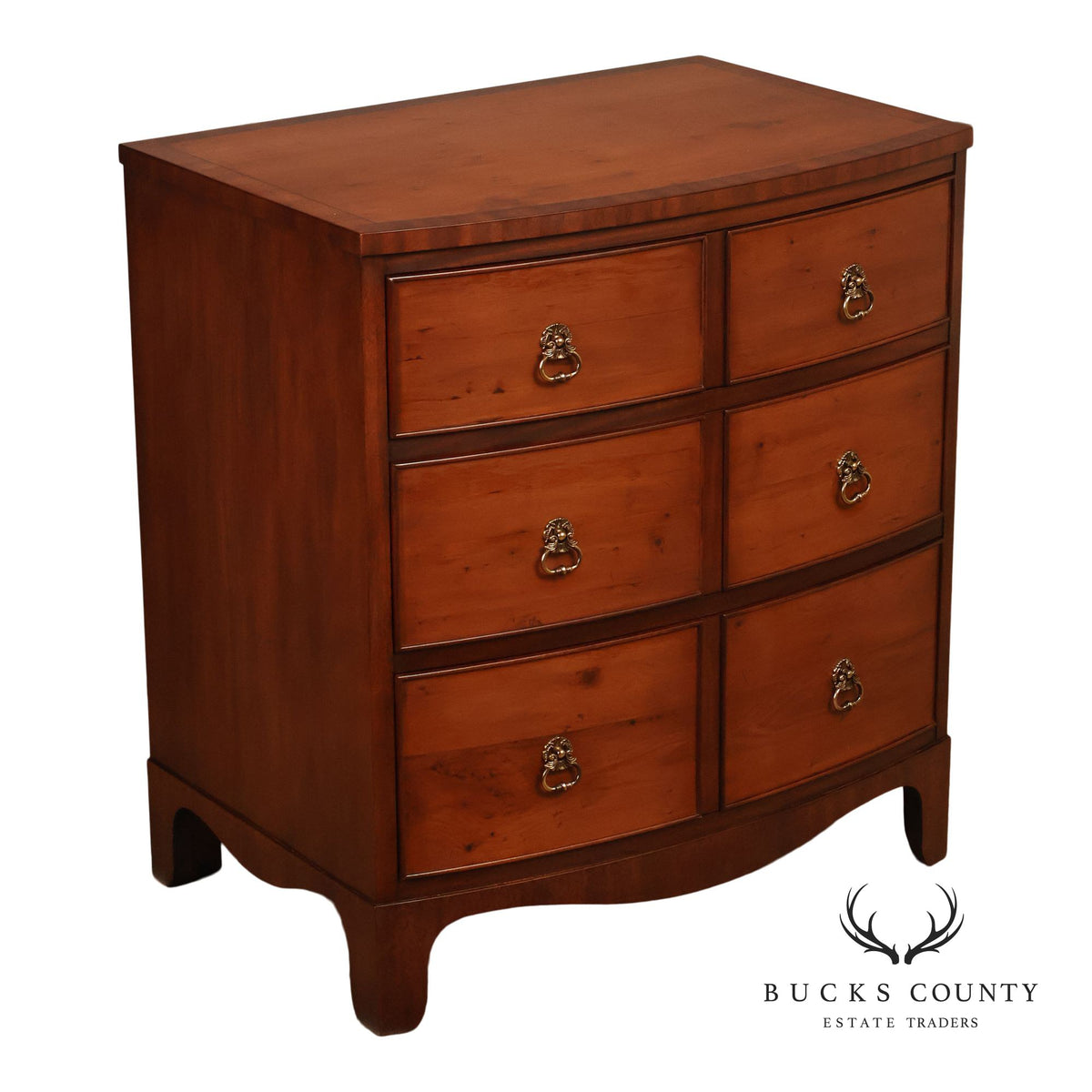 Henkel Harris Mahogany And Yew Wood Bow Front Chest Of Drawers