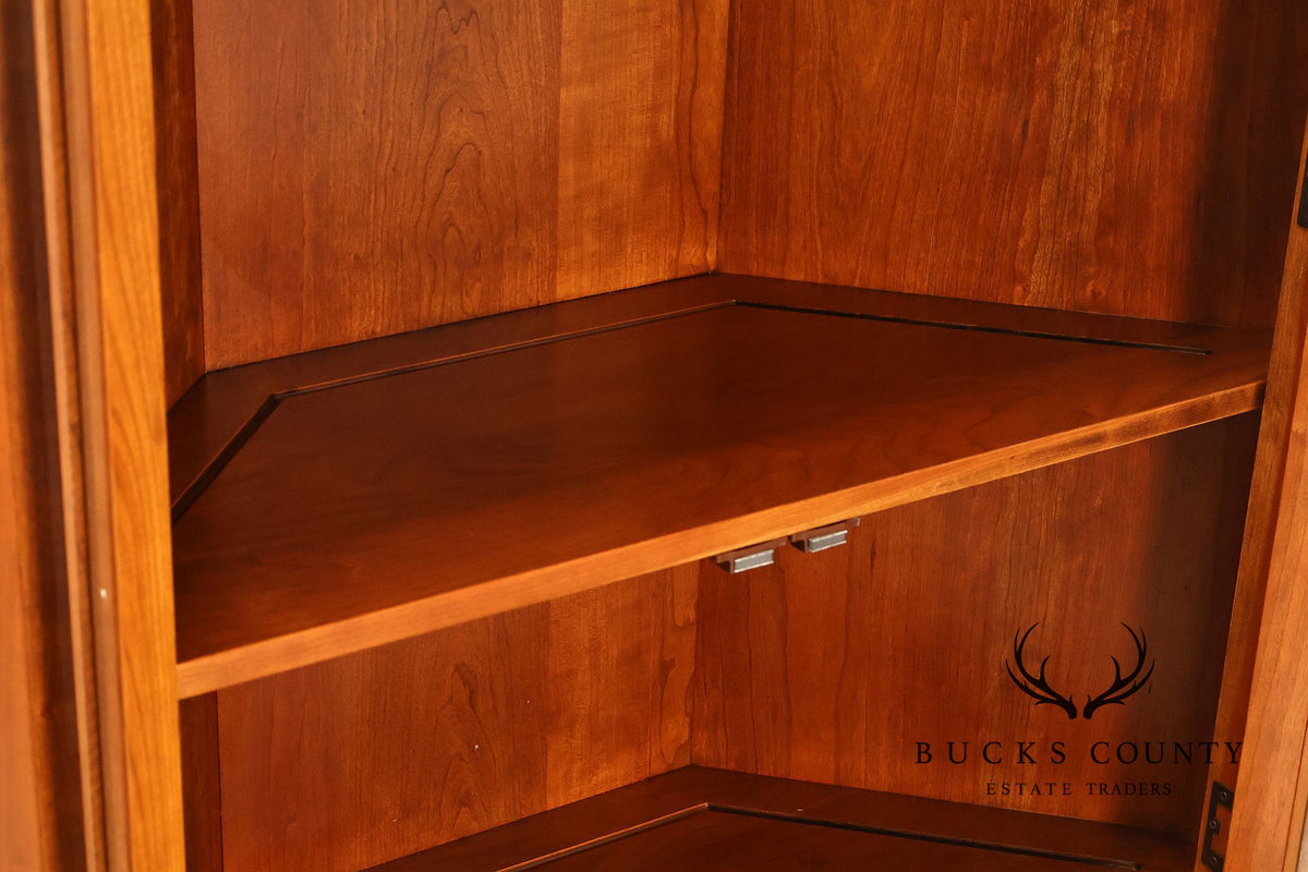 Hunt Country Furniture Cherry Corner Cabinet With Beveled Glass Doors