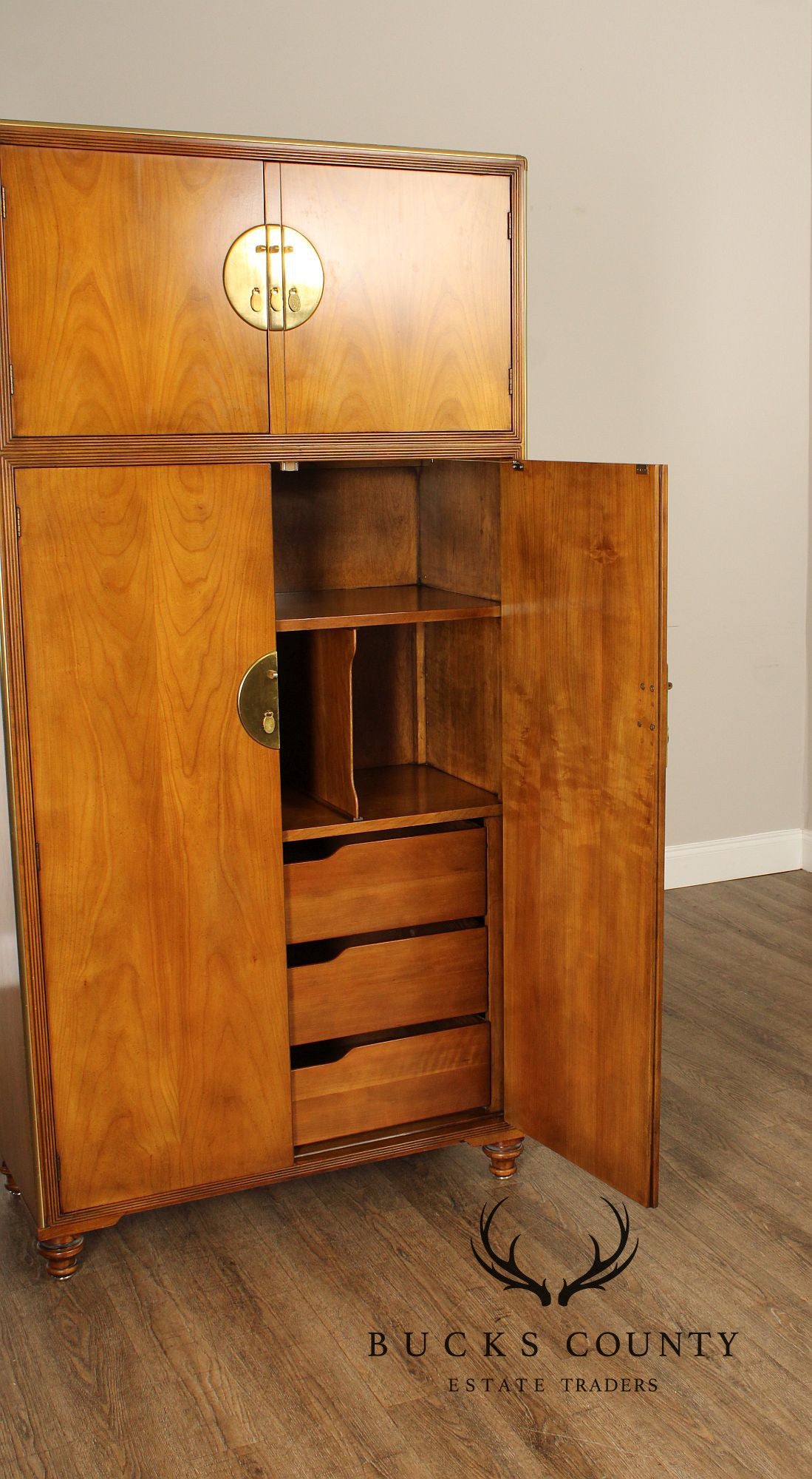 Baker Furniture Far East Collection Tall Armoire Cabinet