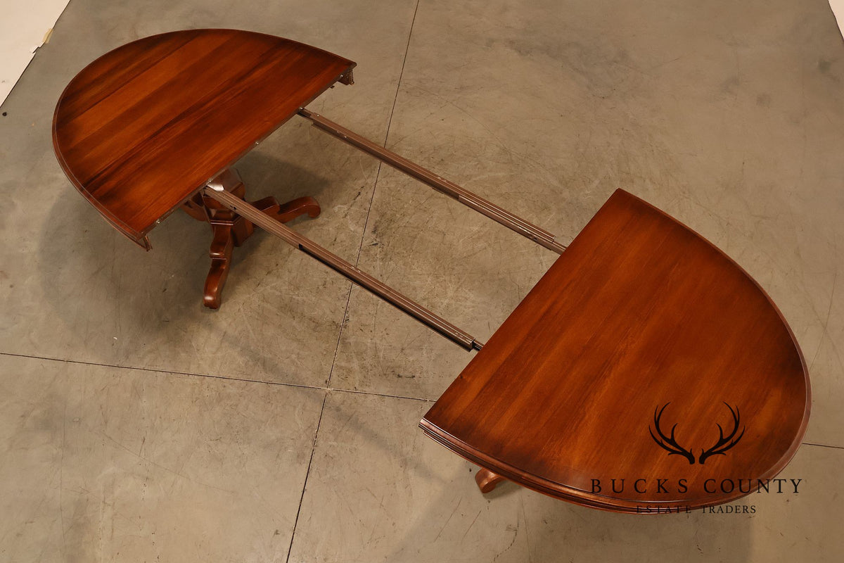 Henredon Oval Double Pedestal Extension Dining Table With Three Leaves