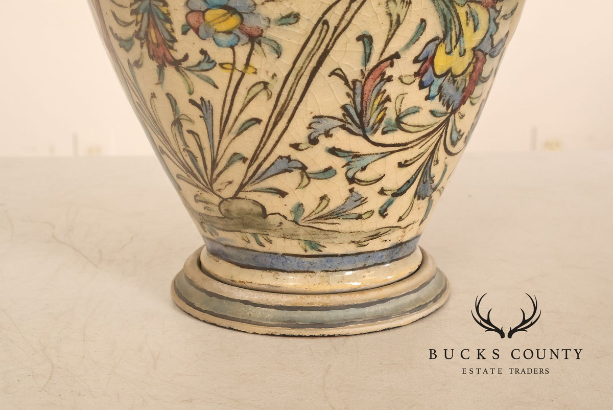 Qajar-period Persian vase was converted into a table lamp