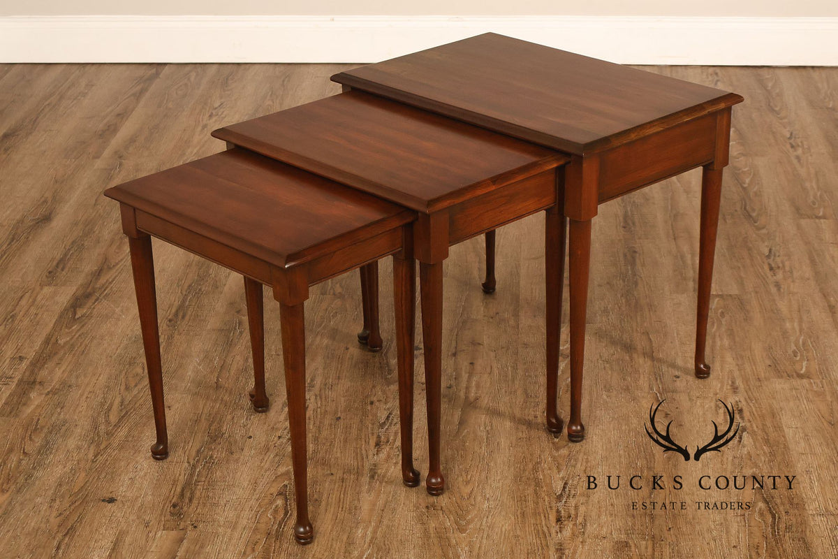 Traditional Mahogany Three Piece Nesting Table Set