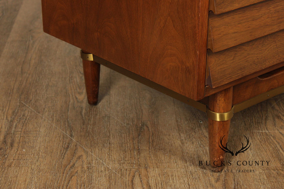 Merton Gershun For American Of Martinsville Mid-Century Modern Walnut Louvered Tall Chest