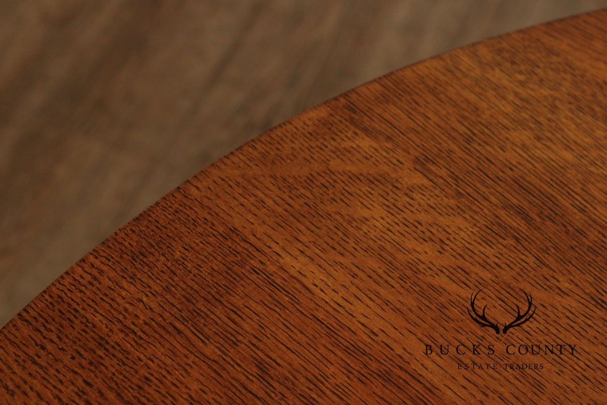 Stickley Mission Collection Round Oak Commemorative Library Table