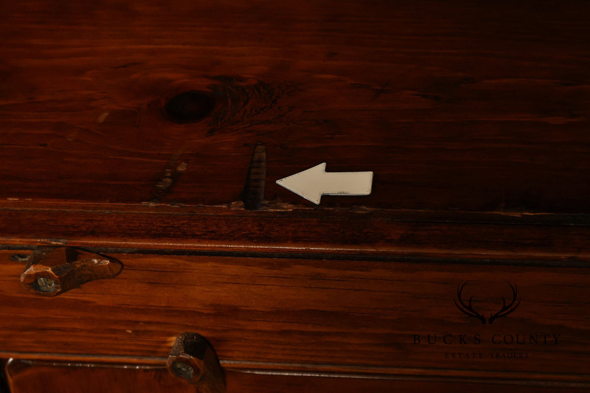 Vintage Rustic Pine Armoire Cabinet
