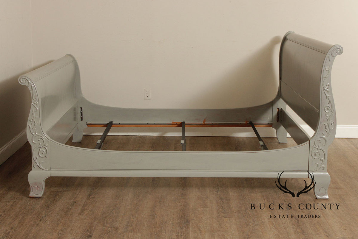 Ethan Allen Vintage Painted Legacy Collection King Sleigh Bed