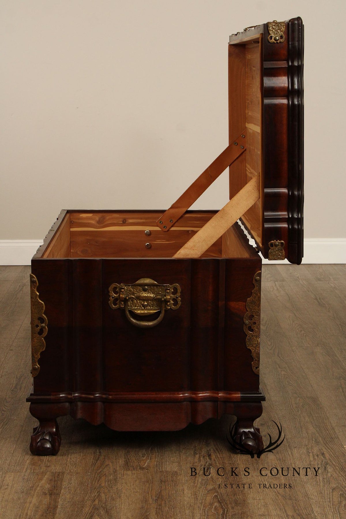 Colonial Style Hardwood And Cedar Trousseau Chest